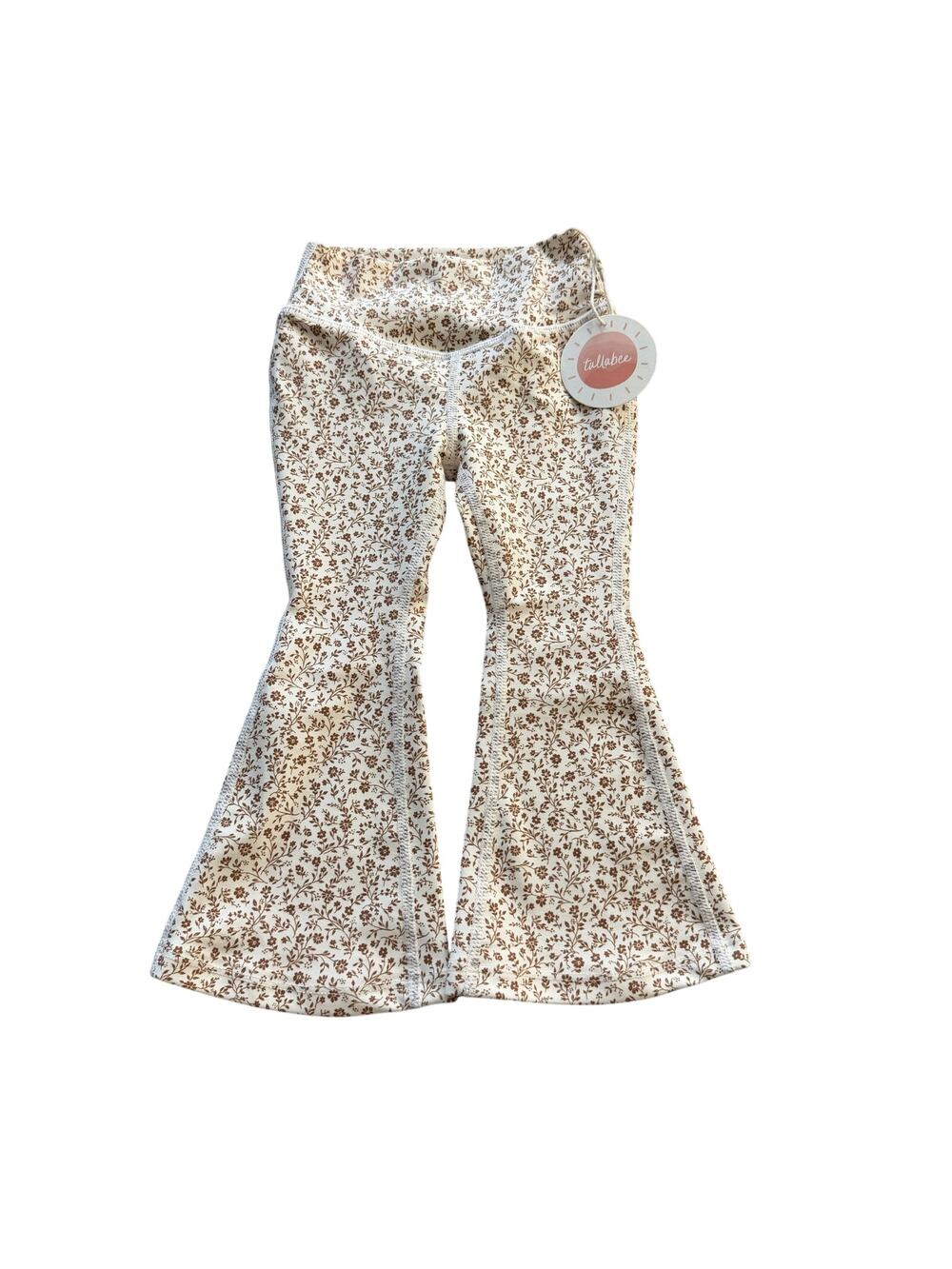 NWT Tullabee Flare Leg Pants Girls 12-18 Month Retro Print